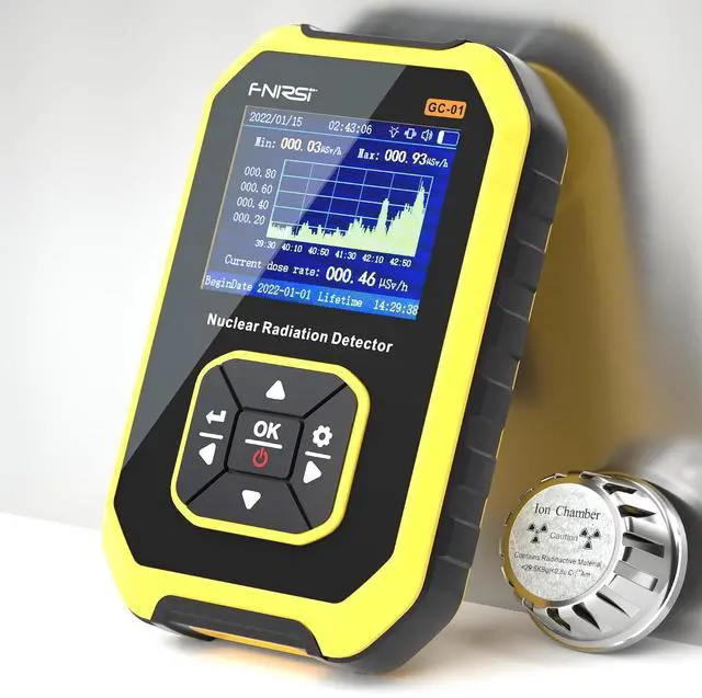 Main image of Geiger Counter, FNIRSI GC01 Radiation Detector, -Ray -Ray X-ray Radiation Dosimeter, Gamma Beta Tester, Rechargeable Radiation Meter for Marble Food Metal Radiation Detector with LCD Screen, 5 Units