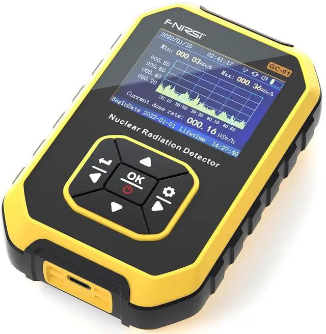 Alt view image 7 of 7 - Geiger Counter, FNIRSI GC01 Radiation Detector, -Ray -Ray X-ray Radiation Dosimeter, Gamma Beta Tester, Rechargeable Radiation Meter for Marble Food Metal Radiation Detector with LCD Screen, 5 Units