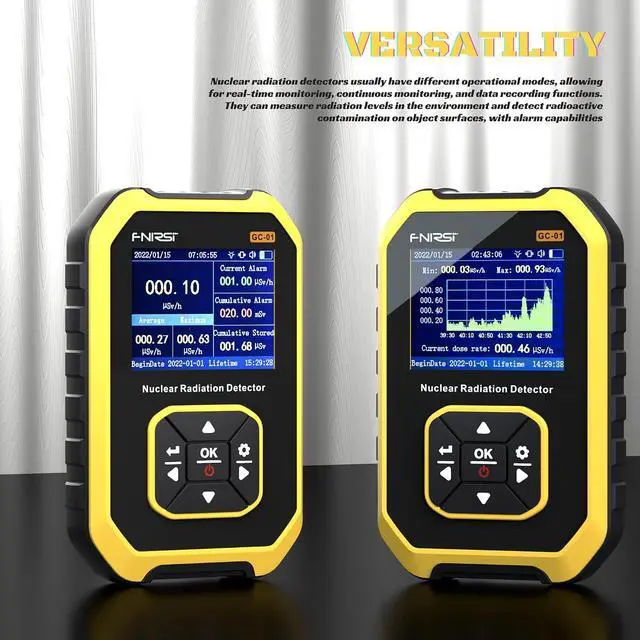 Alt view image 4 of 7 - Geiger Counter, FNIRSI GC01 Radiation Detector, -Ray -Ray X-ray Radiation Dosimeter, Gamma Beta Tester, Rechargeable Radiation Meter for Marble Food Metal Radiation Detector with LCD Screen, 5 Units