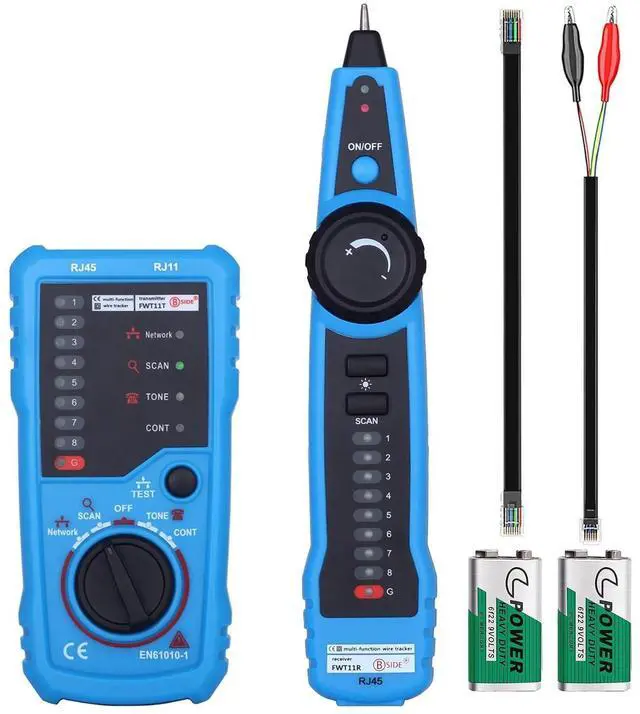 Main image of Network Cable Tester, Multifunction Digital Signal Cable Toner, Cat5 Cat6 Ethernet LAN Network Wire Tracer with Probe Tone, RJ11 RJ45 Telephone Line Tester for Line Continuity Metal Wire Detector