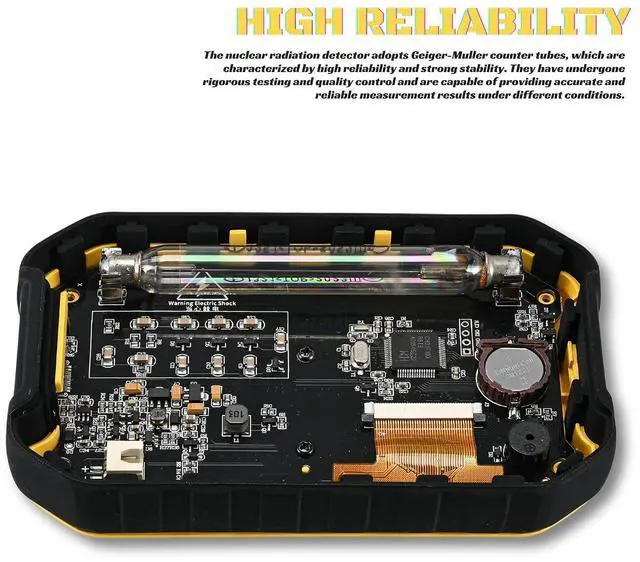 Alt view image 5 of 7 - Geiger Counter, FNIRSI GC01 Radiation Detector, -Ray -Ray X-ray Radiation Dosimeter, Gamma Beta Tester, Rechargeable Radiation Meter for Marble Food Metal Radiation Detector with LCD Screen, 5 Units