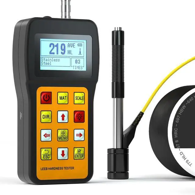 Main image of Non-Destructive Metal Hardness Tester, Digital Metal Hardness Test Kit, Leeb Metal Tester w/Type D Impact Device for Steel Aluminum Alloy Iron, 170-960HLD, 7 Hardness Units & Multi Scales
