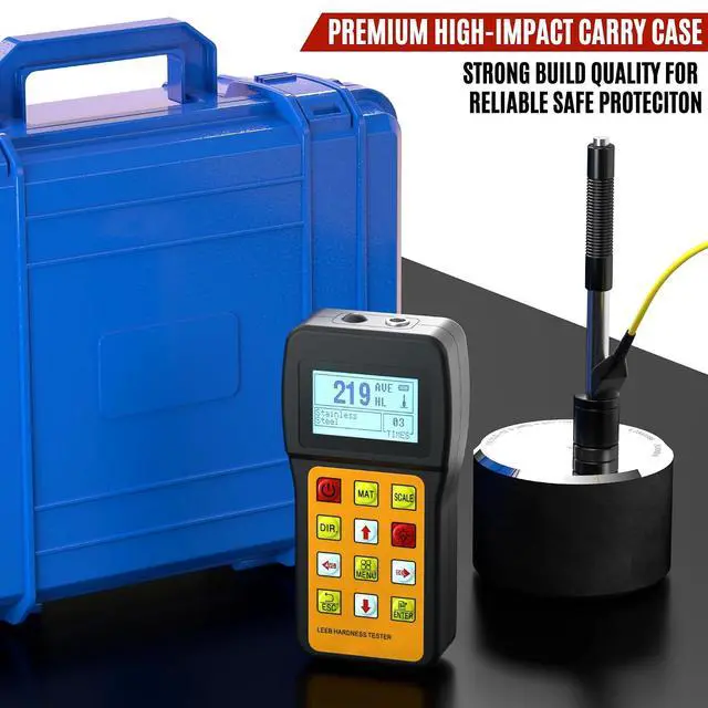 Alt view image 7 of 7 - Non-Destructive Metal Hardness Tester, Digital Metal Hardness Test Kit, Leeb Metal Tester w/Type D Impact Device for Steel Aluminum Alloy Iron, 170-960HLD, 7 Hardness Units & Multi Scales