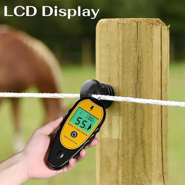 Alt view image 4 of 7 - Electric Fence Tester, Digital Electric Fence Tester and Fault Finder, 200V to 15,000V Pulse Voltage Checker Meter, Backlit LCD Display, Beep Alarm