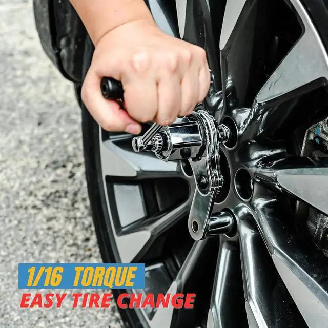 Alt view image 3 of 7 - Torque Multiplier Set 1/2 DR w/ 3 Sockets, Labor Saving Lug Nut Remover, Hand Lug Nut Wrench Kit, Portable Wrench Sockets Set (Max 680N/M, Upgraded 8-Point)