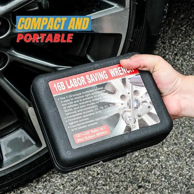 Alt view image 5 of 7 - Torque Multiplier Set 1/2 DR w/ 3 Sockets, Labor Saving Lug Nut Remover, Hand Lug Nut Wrench Kit, Portable Wrench Sockets Set (Max 680N/M, Upgraded 8-Point)