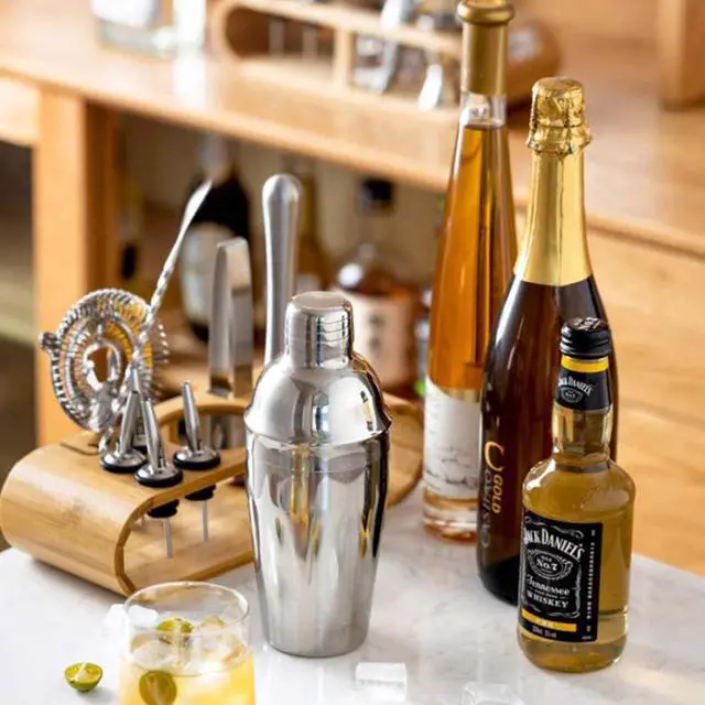 Alt view image 5 of 7 - 24oz Cocktail Shaker Set, Bartender Kit with Martini Shaker + Bar Spoon + Jigger, 304 Stainless Steel Drink Mixer Cocktail Kit with Built-in Strainer for Margarita Bartender Alcohol Gifts