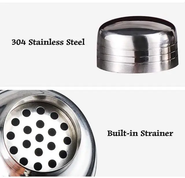 Alt view image 7 of 7 - 24oz Cocktail Shaker Set, Bartender Kit with Martini Shaker + Bar Spoon + Jigger, 304 Stainless Steel Drink Mixer Cocktail Kit with Built-in Strainer for Margarita Bartender Alcohol Gifts