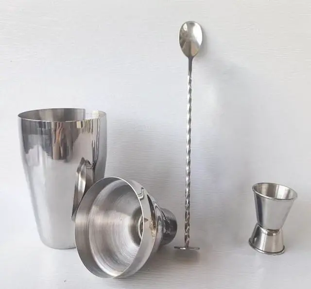 Alt view image 6 of 7 - 24oz Cocktail Shaker Set, Bartender Kit with Martini Shaker + Bar Spoon + Jigger, 304 Stainless Steel Drink Mixer Cocktail Kit with Built-in Strainer for Margarita Bartender Alcohol Gifts