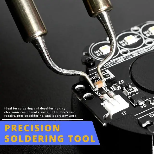 Alt view image 3 of 7 - YIHUA 938D Mini Tweezers, 110V Hot Tweezers Soldering SMT for Soldering Desoldering, Portable Soldering Iron Station Kit, LED Display, Auto-off Function, /