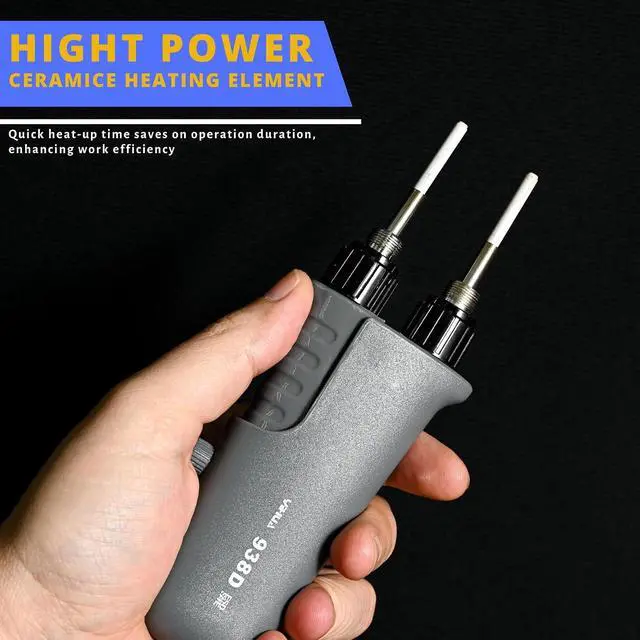 Alt view image 4 of 7 - YIHUA 938D Mini Tweezers, 110V Hot Tweezers Soldering SMT for Soldering Desoldering, Portable Soldering Iron Station Kit, LED Display, Auto-off Function, /