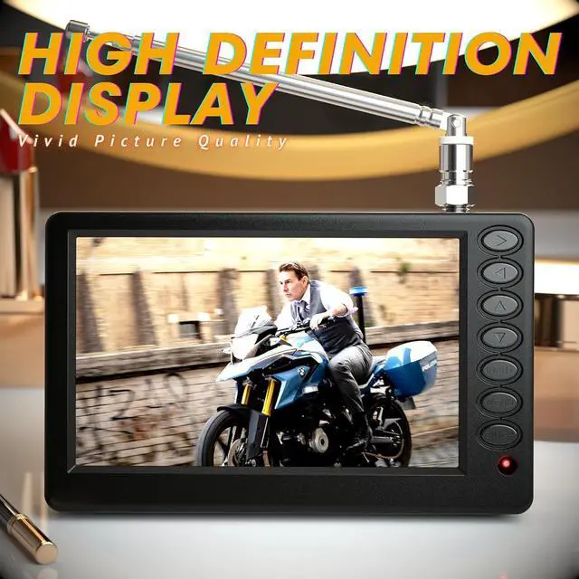 Alt view image 3 of 7 - 5 Inch Portable Mini TV for Car, Pocket Battery Operated With Remote, USB Port & TF Card Slot, Small Digital/Analog ATSC for Kitchen Camping