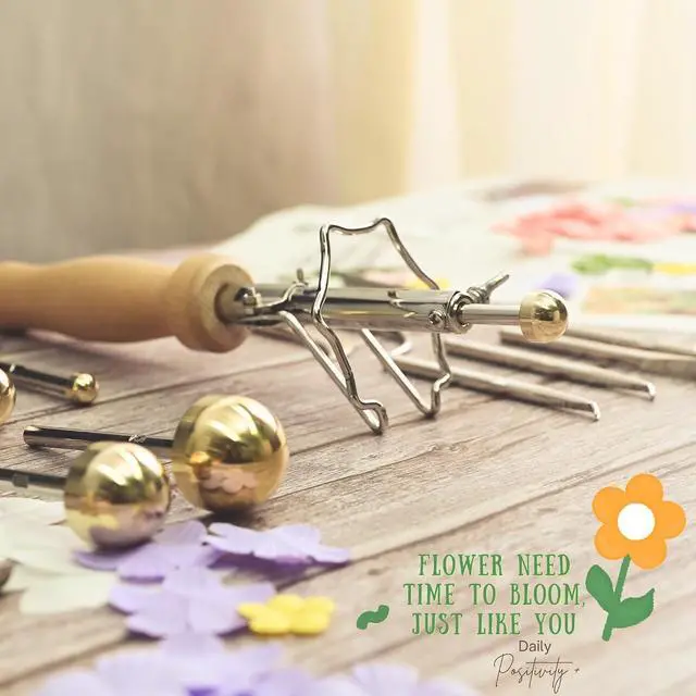 Alt view image 2 of 7 - 110V Fabric Flower Maker Set, Electric Artificial Flower Clover Soldering Iron with 17x Iron & Brass Fake Flower Making Tools Kit, Unreal Flowers Making Kit