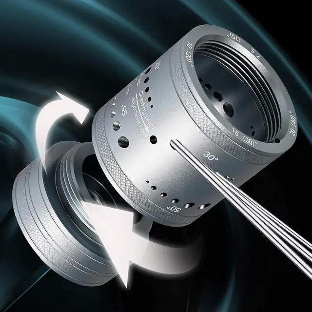 Alt view image 3 of 7 - Tungsten Electrode Sharpener Grinder Head, Universal TIG Welding Tool w/Cut-Off Slot | 6 Sizes 8 Angles, 48 Holes, 3 CNC Mandrel,10 Diamond Wheels, Fits for Most Rotary Tool