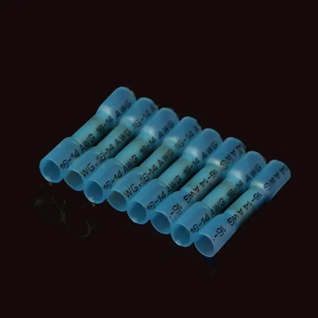 Alt view image 3 of 7 - 500PCS Heat Shrink Butt Connectors, Butt Splice Connector, Wire Connectors Kit, Solder Connectors, Insulated Crimp Splice Connector AWG16-14, 0.8mm Thick Copper