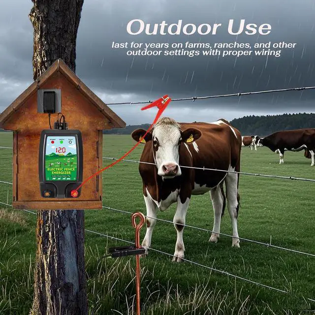 Alt view image 7 of 7 - Electric Fence Wire, 18in Grounding Rod, Alligator Clips with 3.7ft Wires, Solar Electric Fence Lead Kit Connects Solar Powered Electric Fence Energizer Charger Generator