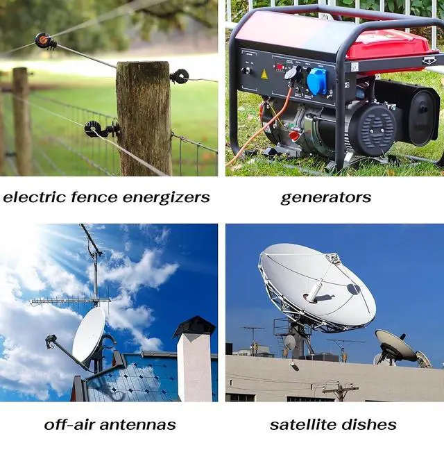 Alt view image 6 of 7 - Electric Fence Wire, 18in Grounding Rod, Alligator Clips with 3.7ft Wires, Solar Electric Fence Lead Kit Connects Solar Powered Electric Fence Energizer Charger Generator