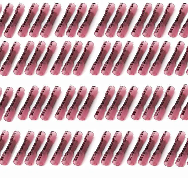 Main image of 500PCS Heat Shrink Butt Connectors, Butt Splice Connector, Wire Connectors Kit, Solder Connectors, Insulated Crimp Splice Connector AWG22-16, 0.7mm Thick Copper