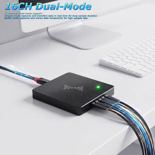 Alt view image 2 of 7 - USB Logic Analyzer, 16 Channels, 400MHz Sampling Rate, 16G Sampling Depth, 256Mbits Memory, USB 2.0 Interface for PC Analysis on WinXP/10 Mac OS Linux (DSLogic Plus)