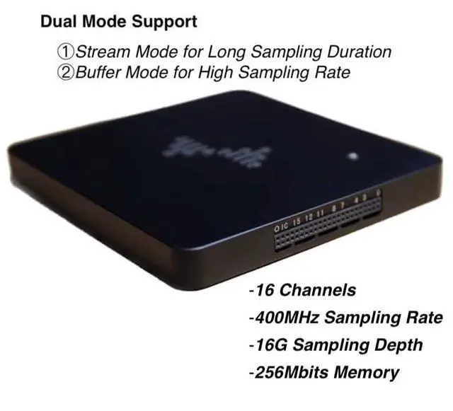 Alt view image 7 of 7 - USB Logic Analyzer, 16 Channels, 400MHz Sampling Rate, 16G Sampling Depth, 256Mbits Memory, USB 2.0 Interface for PC Analysis on WinXP/10 Mac OS Linux (DSLogic Plus)