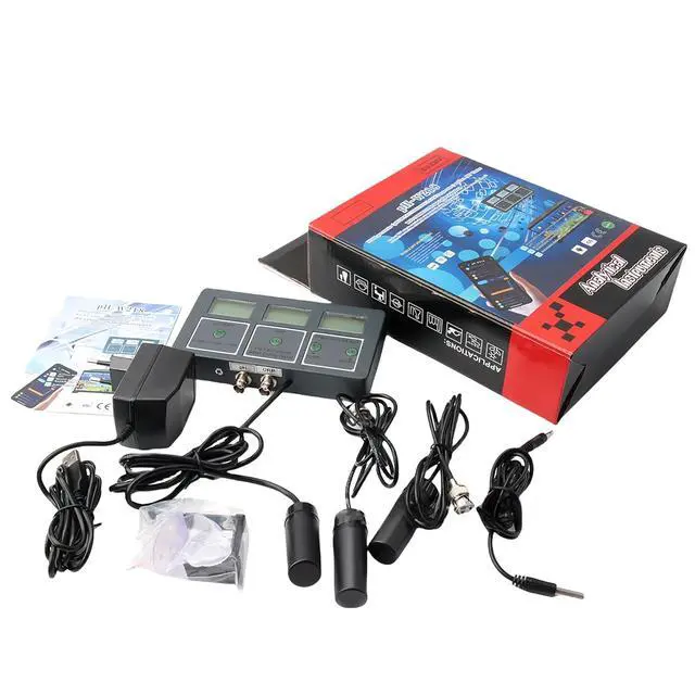 Alt view image 7 of 7 - 8 in 1 Water Quality Tester, Tuya WiFi Smart Water Quality Meter, DC 6V Wall Mount Digital Aquarium Water Monitor for Fish Tank Hydroponics Labs PH/S.G/EC/Salt/ORP/TDS/CF/Temp