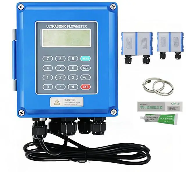 Main image of Ultrasonic Water Flow Meter, TUF-2000B Digital Water Liquid Flowmeter Tester, TS-2 TM-1 Ultrasonic Clamp-on Transducers Sensors, LCD Display IP68 Protection for Pipe DN15-700mm