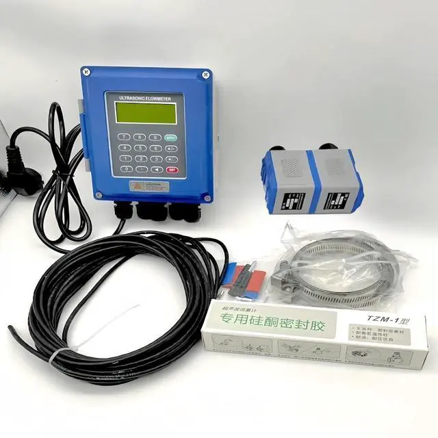 Alt view image 7 of 7 - Ultrasonic Water Flow Meter, TUF-2000B Digital Water Liquid Flowmeter Tester, TS-2 TM-1 Ultrasonic Clamp-on Transducers Sensors, LCD Display IP68 Protection for Pipe DN15-700mm
