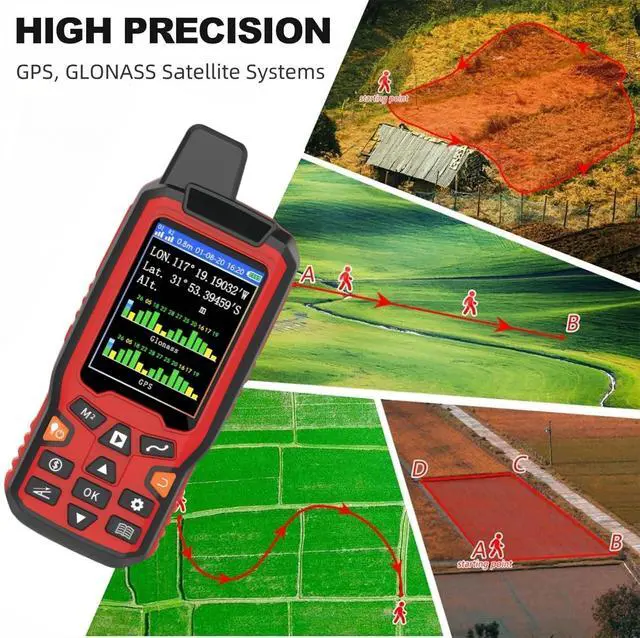 Alt view image 3 of 7 - ZL180 Handheld GPS Surveying Equipment, High Precision GPS Land Meter, Professional Land Surveying Equipment with LCD Backlight Screen for Garden Farmland Forest Parking Area Distance Measurement