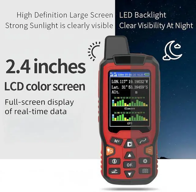 Alt view image 6 of 7 - ZL180 Handheld GPS Surveying Equipment, High Precision GPS Land Meter, Professional Land Surveying Equipment with LCD Backlight Screen for Garden Farmland Forest Parking Area Distance Measurement