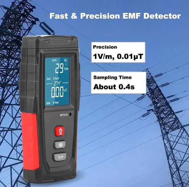 Alt view image 3 of 7 - EMF Detector, Rechargeable EMF Meter, LCD Handheld Electromagnetic Field Radiation Detector, EF MF EMF Reader for Home Office Indoor Outdoor Ghost Hunting Equipment