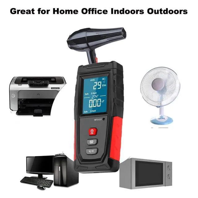 Alt view image 4 of 7 - EMF Detector, Rechargeable EMF Meter, LCD Handheld Electromagnetic Field Radiation Detector, EF MF EMF Reader for Home Office Indoor Outdoor Ghost Hunting Equipment