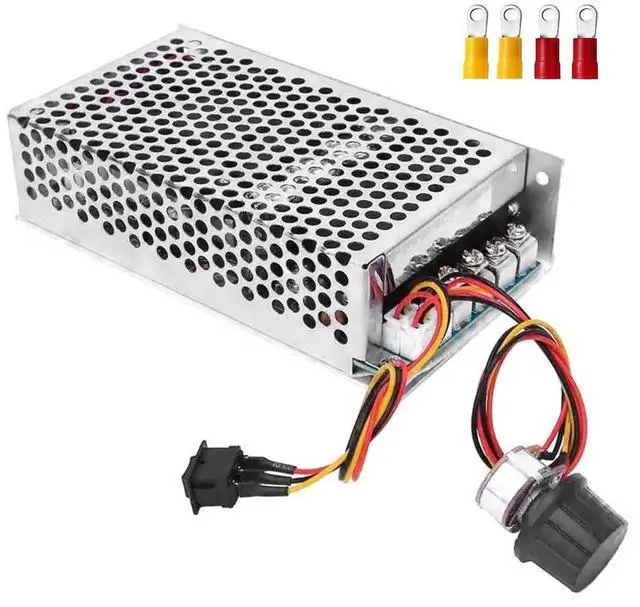 Main image of 10V-50V DC Motor Speed Controller, 3500W PWM Controller, 60A 0-100% Adjustable Brushed Motor Controller, Trolling Motor Speed Controller, w/ Fuse, CW/CCW Switch & Potentiometer Knob, Forward & Reverse