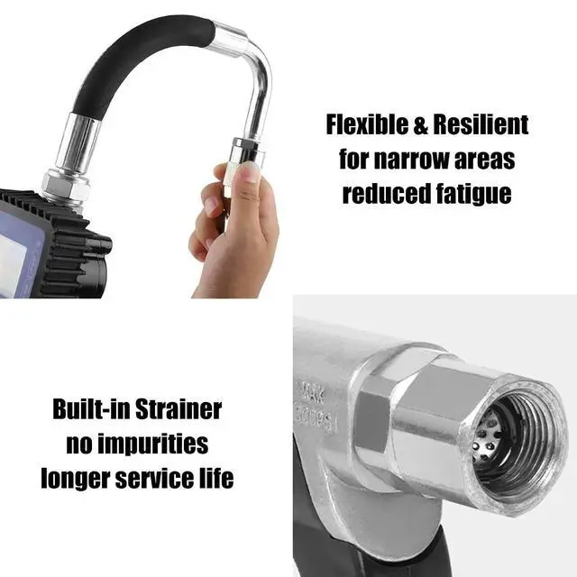 Alt view image 6 of 7 - Air Operated Oil Control Valve, Digital Flow Meter Oil Metering Gun, 10 GPM 1500 PSI Heavy Duty Engine Motor Oil Dispenser Nozzle, 1/2 inch NPT Inlet