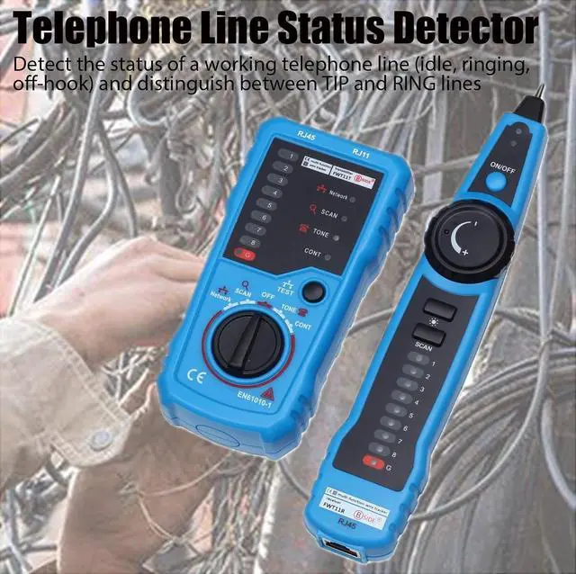Alt view image 5 of 7 - Network Cable Tester, Multifunction Digital Signal Cable Toner, Cat5 Cat6 Ethernet LAN Network Wire Tracer with Probe Tone, RJ11 RJ45 Telephone Line Tester for Line Continuity Metal Wire Detector