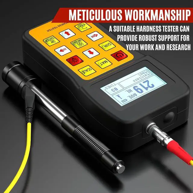 Alt view image 5 of 7 - Non-Destructive Metal Hardness Tester, Digital Metal Hardness Test Kit, Leeb Metal Tester w/Type D Impact Device for Steel Aluminum Alloy Iron, 170-960HLD, 7 Hardness Units & Multi Scales
