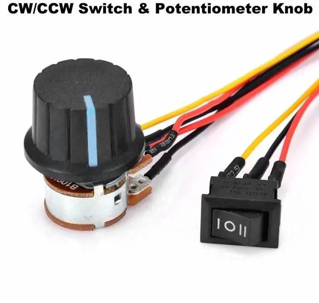 Alt view image 7 of 7 - 10V-50V DC Motor Speed Controller, 3500W PWM Controller, 60A 0-100% Adjustable Brushed Motor Controller, Trolling Motor Speed Controller, w/ Fuse, CW/CCW Switch & Potentiometer Knob, Forward & Reverse