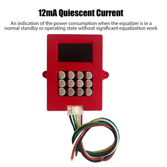 Alt view image 6 of 7 - 5A 4S LiFePo4 & NCM Active Battery Balancer, 12V, 0-5.5A Adaptive, Digital Voltage Display (DS0855), Red, Type A/B Plug