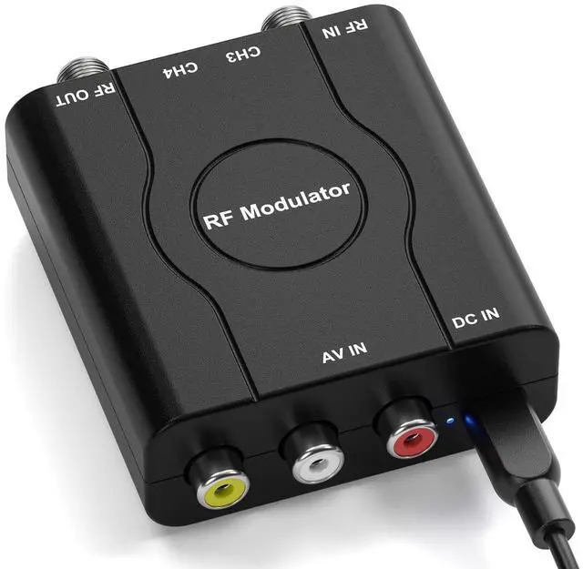 Main image of RCA to Coaxial Adapter, RF Coaxial Modulator, CVBS RF Adapter, VHF Converter, Channel 3/4 Switch for Game & Video Hub, DVD, VCR Player, PS2 PS3 PS4