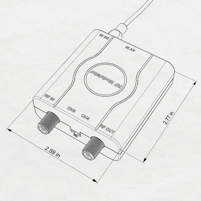 Alt view image 7 of 7 - RCA to Coaxial Adapter, RF Coaxial Modulator, CVBS RF Adapter, VHF Converter, Channel 3/4 Switch for Game & Video Hub, DVD, VCR Player, PS2 PS3 PS4