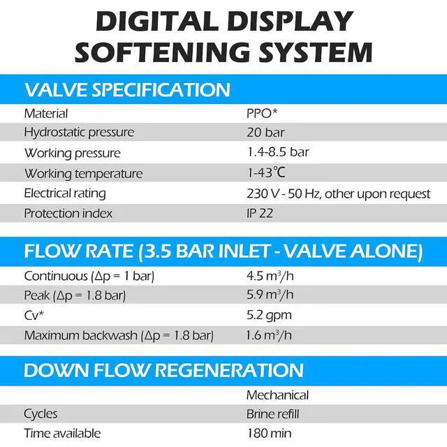 Alt view image 4 of 7 - Time Type 5600SXT Water Softener Control Head, 110V Water Softener System Filter Control Head, Electronic Water Softener Valve, Inlet/Outlet DN25, Complete Accessories