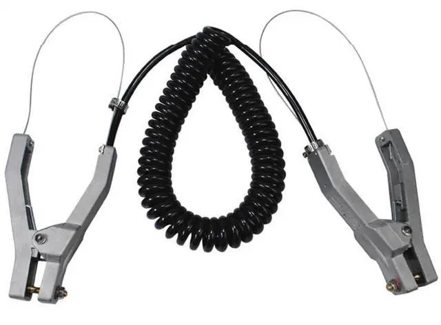 Main image of Ground Cable Clamp, 16.4ft Coiled Grounding Cable, Aluminum Alloy Anti Static Grounding Clamp, 3 Copper Nails, Clamps 23mm, for Gas Station Oil Depot Tank Chemical Plant