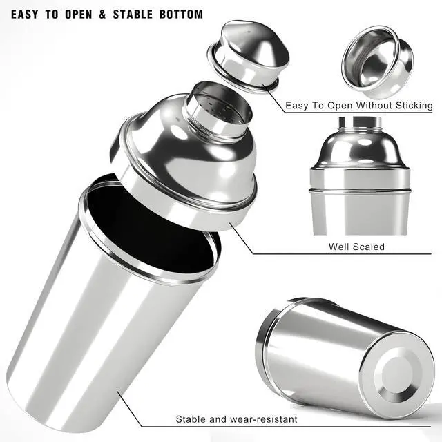 Alt view image 3 of 6 - 60oz Cocktail Shaker, Stainless Steel Large Drink Mixer Shaker with Cocktail Strainer, Zikepa Professional Shakers Bartending Margarita Martini