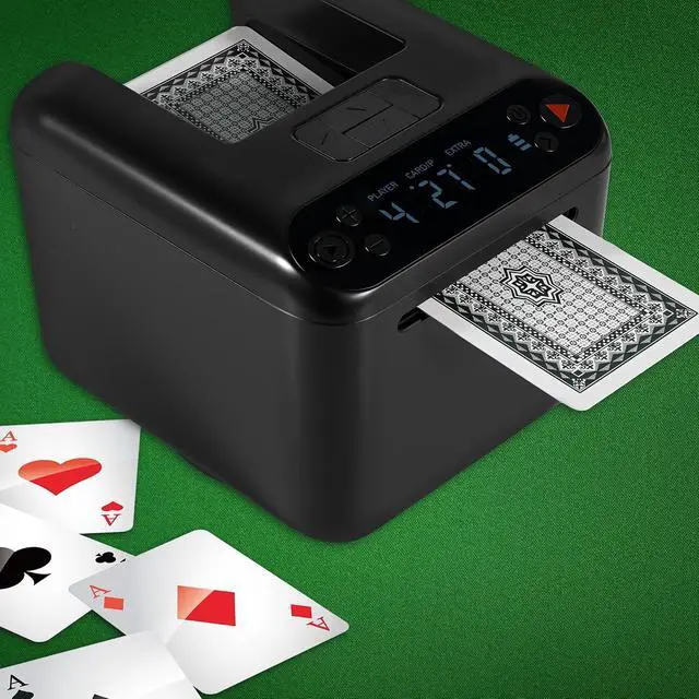 Alt view image 4 of 7 - Automatic Card Dealer Machine, 1/2/3 Deck Playing Cards Dealer, Rechargeable 180° 360° Rotating Robot Card Dealing Machine for Uno Phase 10 Five Crowns Casino Poker Games, Texas Holdem Mode