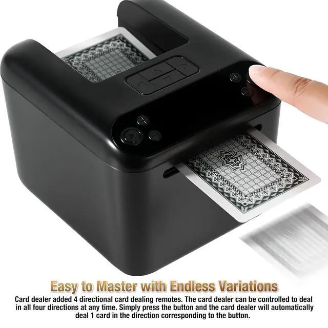 Alt view image 6 of 7 - Automatic Card Dealer Machine, 1/2/3 Deck Playing Cards Dealer, Rechargeable 180° 360° Rotating Robot Card Dealing Machine for Uno Phase 10 Five Crowns Casino Poker Games, Texas Holdem Mode