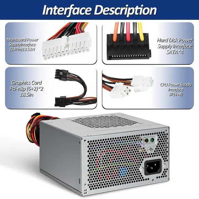 Alt view image 2 of 7 - Upgraded HU460AM-01 WC1T4 D460AM-03 460W Power Supply Compatible with Dell XPS 7100 8000 8100 8300 8500 8700 8900 8910 8920 8930 Alien-Ware Aurora R5 R6 R7
