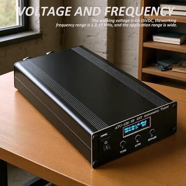 Alt view image 6 of 7 - ATU-130 Antenna Tuner, 1.8-50MHz HAM Radio Antenna Tuner, 200W Micro Shortwave Automatic Antenna Tuner for Home Vehicle Field Radio Use, 10-15VDC OLED Display