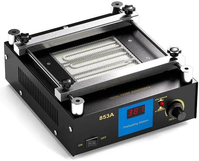Main image of 853A Soldering Hot Plate, 110V 450W Heating Plate for SMD BGA Rework Station, 50-400°C Infrared Preheating Oven Hot Plate for IR PCB Circuit Board Welding Soldering Repair