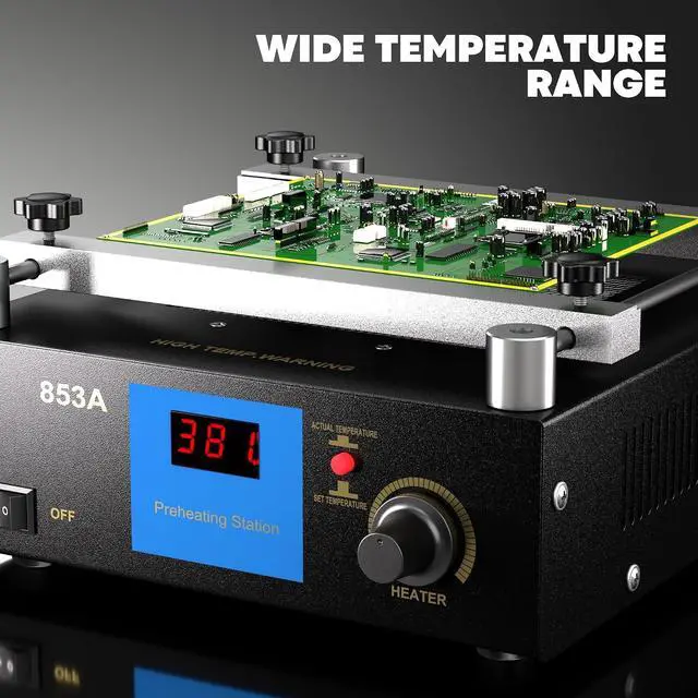 Alt view image 4 of 7 - 853A Soldering Hot Plate, 110V 450W Heating Plate for SMD BGA Rework Station, 50-400°C Infrared Preheating Oven Hot Plate for IR PCB Circuit Board Welding Soldering Repair