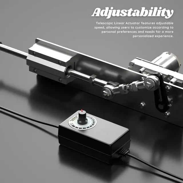 Alt view image 4 of 7 - DIY Reciprocating Linear Actuator Stroke 2cm-8cm Adjustable Telescopic Motor with Speed Controller 24V 120RPM Adjustable Stroke and Speed, 5-25kg Thrust