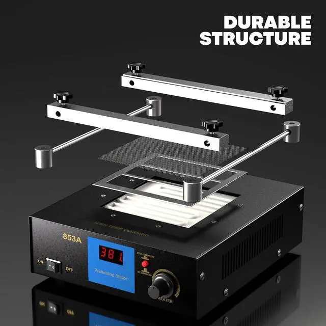 Alt view image 6 of 7 - 853A Soldering Hot Plate, 110V 450W Heating Plate for SMD BGA Rework Station, 50-400°C Infrared Preheating Oven Hot Plate for IR PCB Circuit Board Welding Soldering Repair